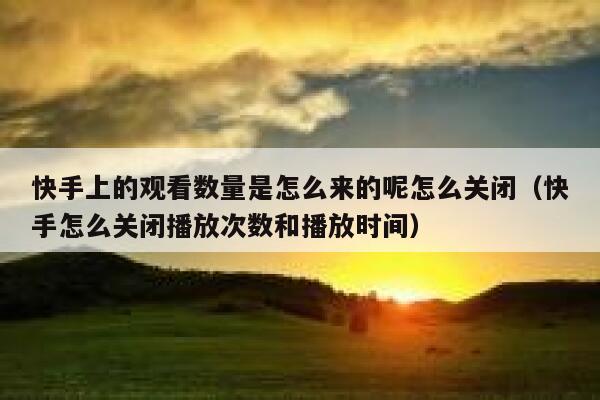 快手上的观看数量是怎么来的呢怎么关闭（快手怎么关闭播放次数和播放时间） 第1张