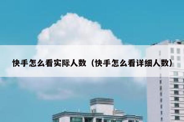 快手怎么看实际人数（快手怎么看详细人数） 第1张