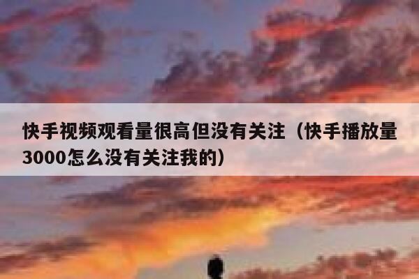 快手视频观看量很高但没有关注（快手播放量3000怎么没有关注我的） 第1张