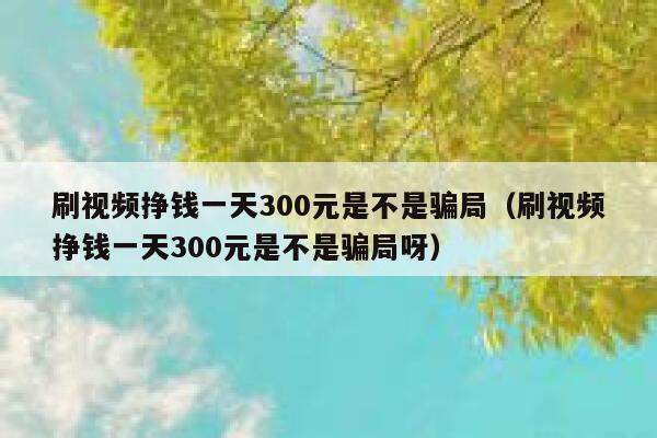 刷视频挣钱一天300元是不是骗局（刷视频挣钱一天300元是不是骗局呀） 第1张