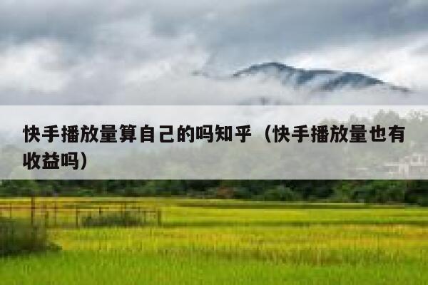 快手播放量算自己的吗知乎（快手播放量也有收益吗） 第1张