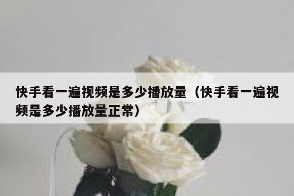 快手看一遍视频是多少播放量（快手看一遍视频是多少播放量正常） 第1张