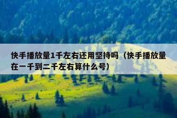 快手播放量1千左右还用坚持吗（快手播放量在一千到二千左右算什么号） 第1张