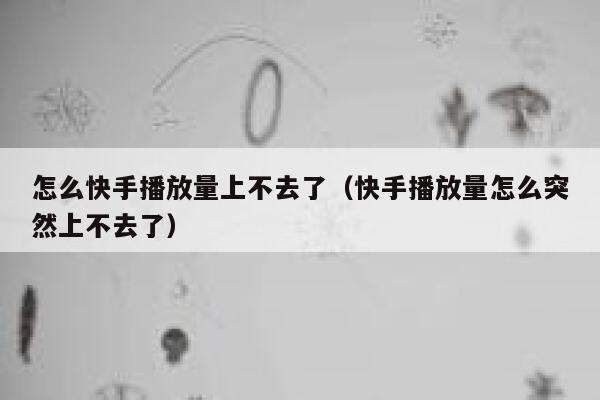 怎么快手播放量上不去了（快手播放量怎么突然上不去了） 第1张