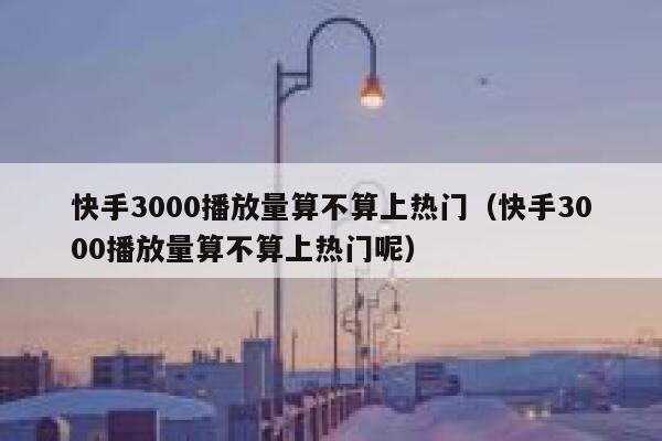 快手3000播放量算不算上热门（快手3000播放量算不算上热门呢） 第1张
