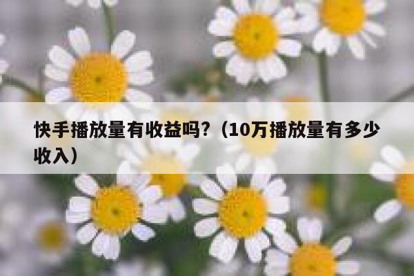 快手播放量有收益吗?（10万播放量有多少收入） 第1张