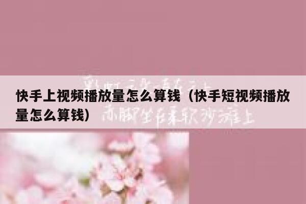 快手上视频播放量怎么算钱（快手短视频播放量怎么算钱） 第1张