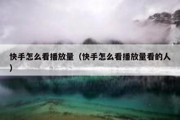 快手怎么看播放量（快手怎么看播放量看的人） 第1张