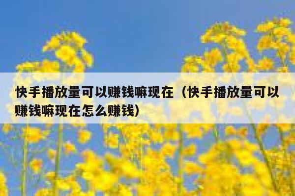 快手播放量可以赚钱嘛现在（快手播放量可以赚钱嘛现在怎么赚钱） 第1张