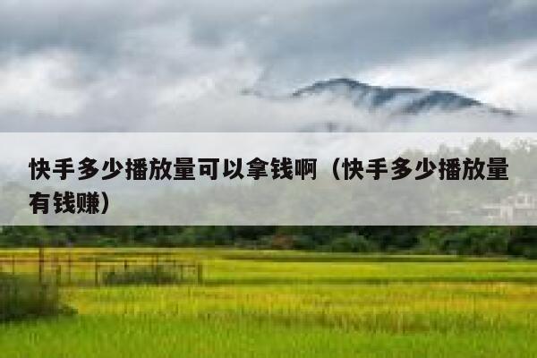 快手多少播放量可以拿钱啊（快手多少播放量有钱赚） 第1张