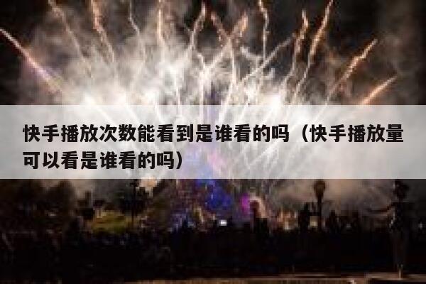 快手播放次数能看到是谁看的吗（快手播放量可以看是谁看的吗） 第1张