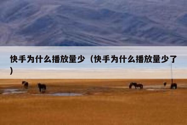 快手为什么播放量少（快手为什么播放量少了） 第1张
