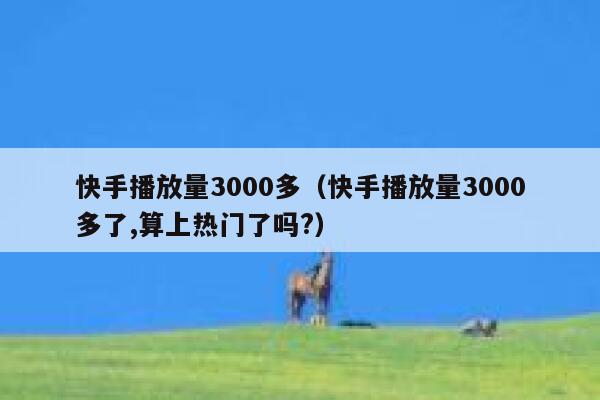 快手播放量3000多（快手播放量3000多了,算上热门了吗?） 第1张