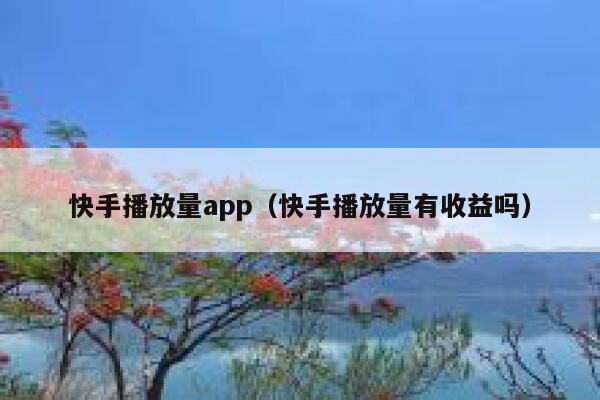 快手播放量app（快手播放量有收益吗） 第1张