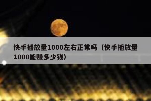 快手播放量1000左右正常吗（快手播放量1000能赚多少钱） 第1张