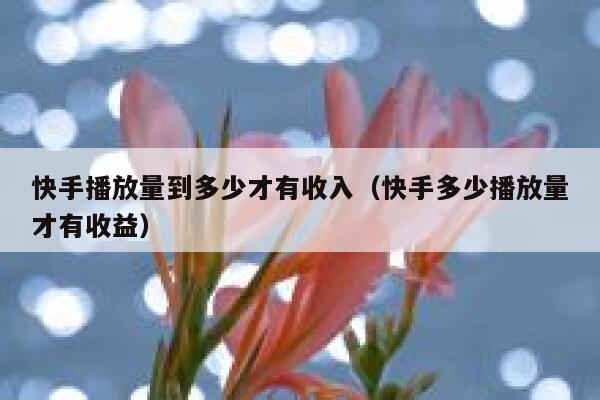 快手播放量到多少才有收入（快手多少播放量才有收益） 第1张