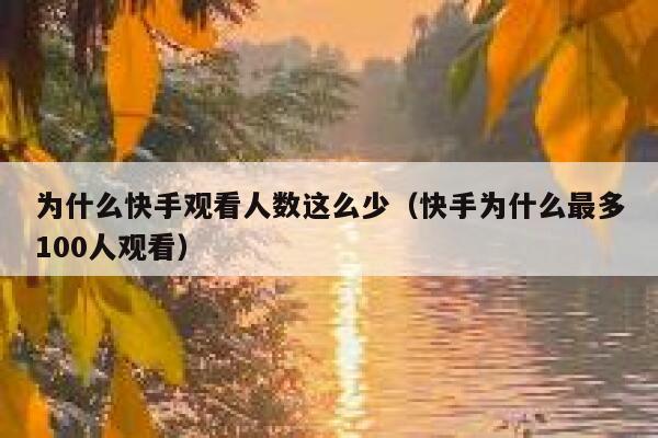 为什么快手观看人数这么少（快手为什么最多100人观看） 第1张