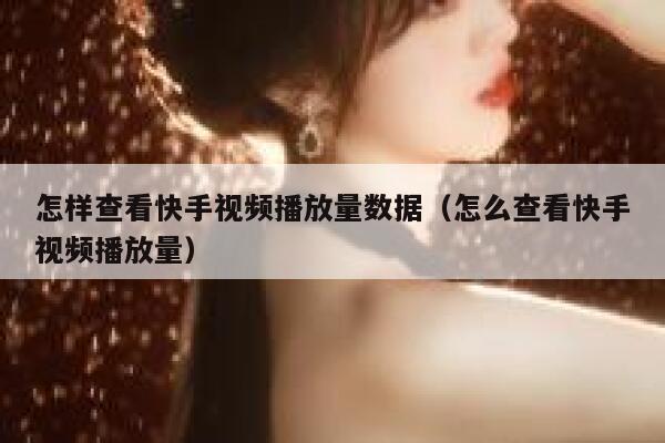 怎样查看快手视频播放量数据（怎么查看快手视频播放量） 第1张