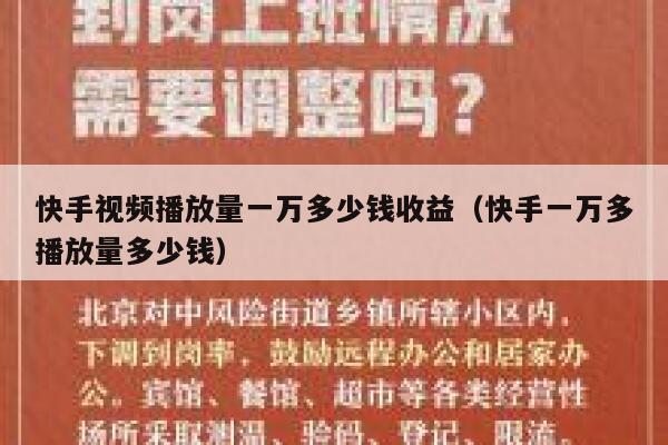 快手视频播放量一万多少钱收益（快手一万多播放量多少钱） 第1张