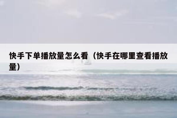 快手下单播放量怎么看（快手在哪里查看播放量） 第1张