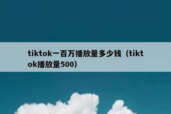 tiktok一百万播放量多少钱（tiktok播放量500） 第1张