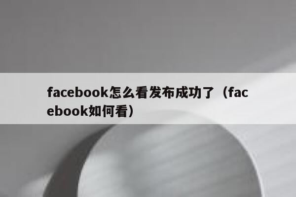 facebook怎么看发布成功了（facebook如何看） 第1张