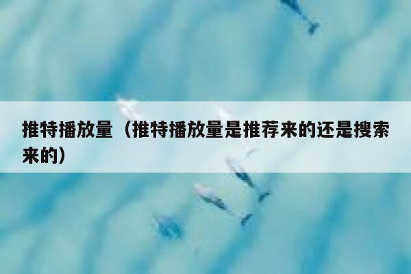 推特播放量（推特播放量是推荐来的还是搜索来的） 第1张