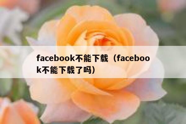 facebook不能下载（facebook不能下载了吗） 第1张