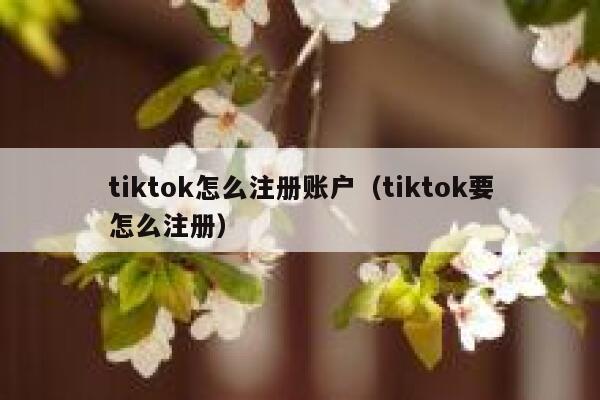 tiktok怎么注册账户（tiktok要怎么注册） 第1张