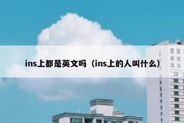 ins上都是英文吗（ins上的人叫什么） 第1张