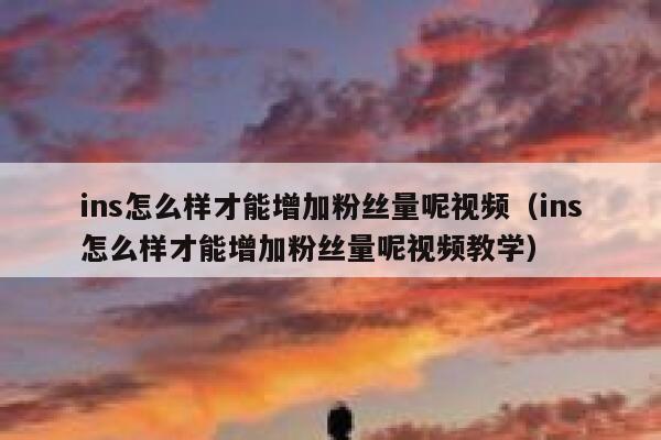 ins怎么样才能增加粉丝量呢视频（ins怎么样才能增加粉丝量呢视频教学） 第1张
