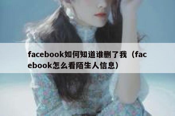 facebook如何知道谁删了我（facebook怎么看陌生人信息） 第1张