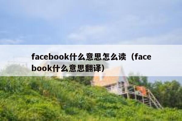 facebook什么意思怎么读（facebook什么意思翻译） 第1张