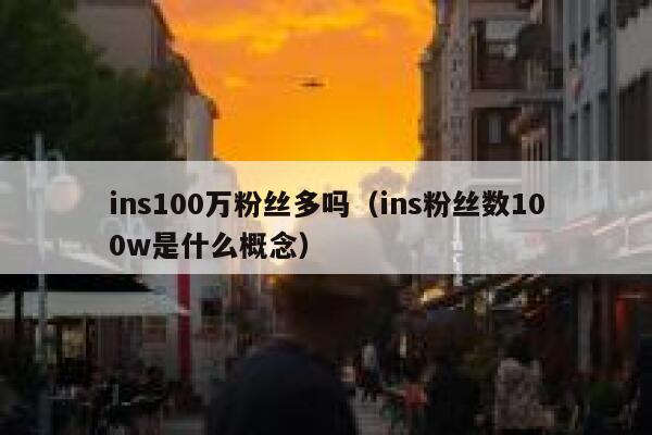 ins100万粉丝多吗（ins粉丝数100w是什么概念） 第1张