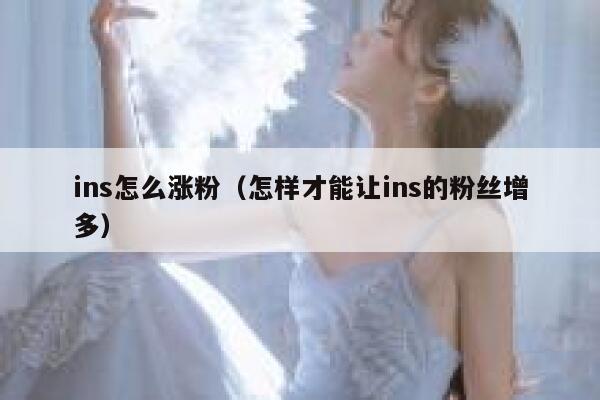 ins怎么涨粉（怎样才能让ins的粉丝增多） 第1张