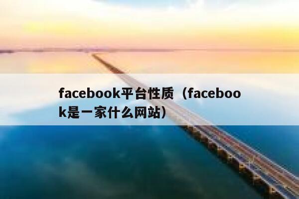 facebook平台性质（facebook是一家什么网站） 第1张