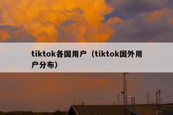 tiktok各国用户（tiktok国外用户分布） 第1张