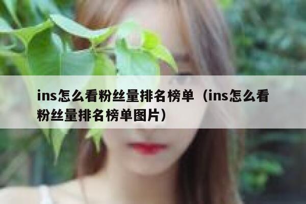ins怎么看粉丝量排名榜单（ins怎么看粉丝量排名榜单图片） 第1张