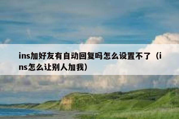ins加好友有自动回复吗怎么设置不了(ins怎么让别人加我) 第1张 ins加好友有自动回复吗怎么设置不了(ins怎么让别人加我) 第1张