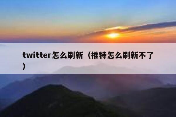 twitter怎么刷新（推特怎么刷新不了） 第1张