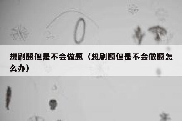 想刷题但是不会做题（想刷题但是不会做题怎么办） 第1张