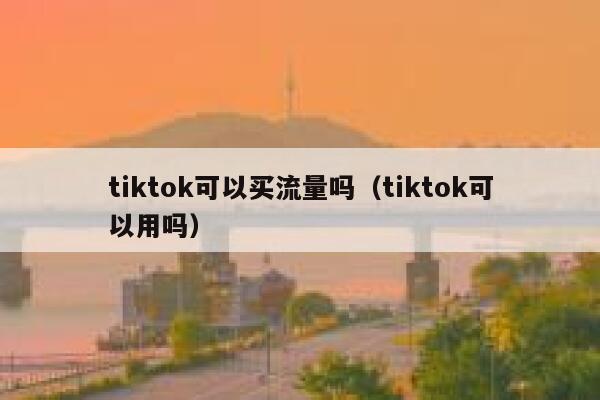 tiktok可以买流量吗（tiktok可以用吗） 第1张