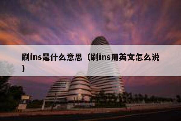 刷ins是什么意思（刷ins用英文怎么说） 第1张