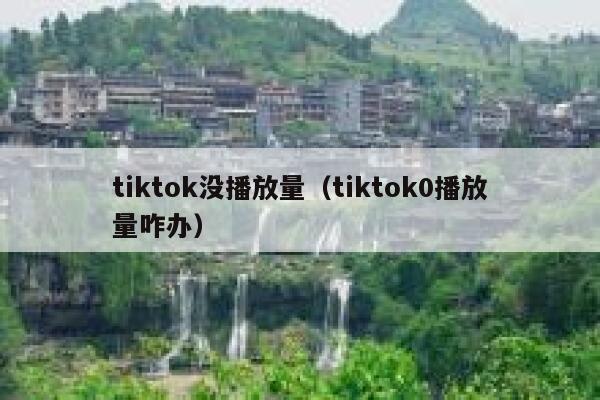 tiktok没播放量（tiktok0播放量咋办） 第1张