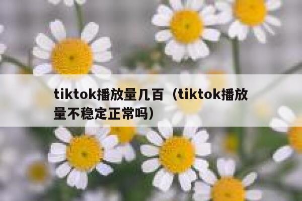 tiktok播放量几百(tiktok播放量不稳定正常吗) 第1张 tiktok播放量几百(tiktok播放量不稳定正常吗) 第1张