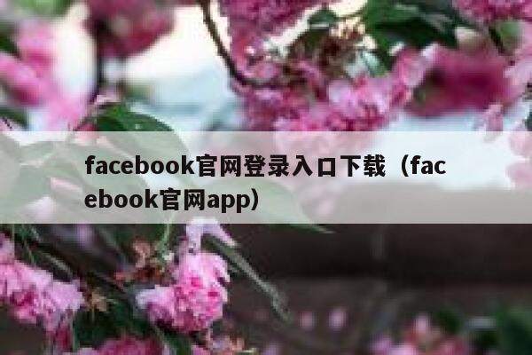 facebook官网登录入口下载（facebook官网app） 第1张