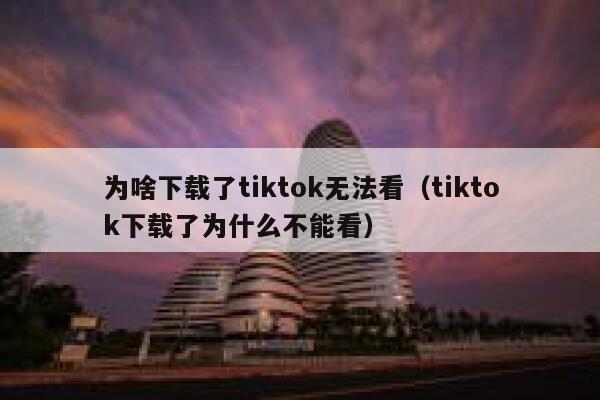 为啥下载了tiktok无法看（tiktok下载了为什么不能看） 第1张