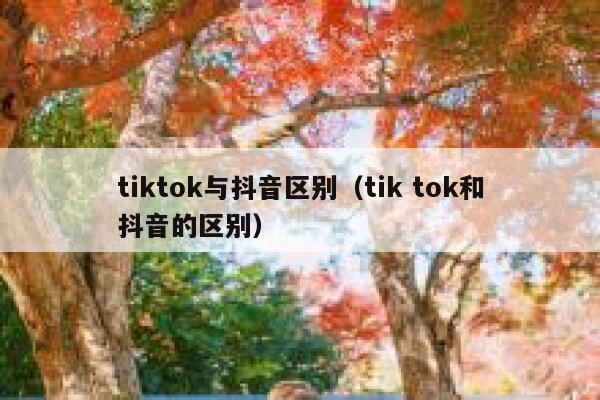 tiktok与抖音区别（tik tok和抖音的区别） 第1张