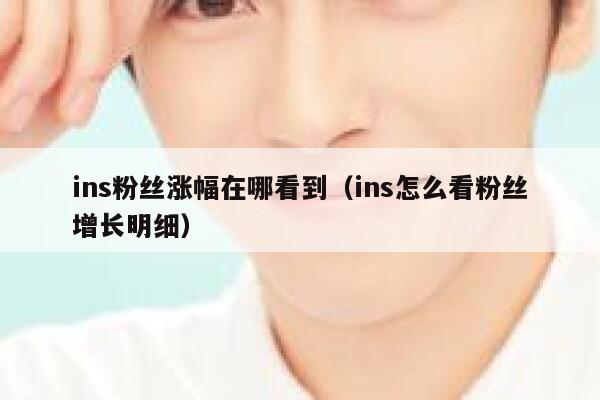 ins粉丝涨幅在哪看到（ins怎么看粉丝增长明细） 第1张