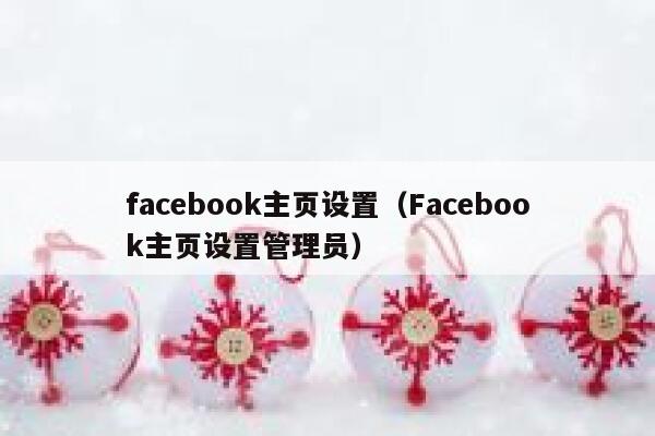 facebook主页设置（Facebook主页设置管理员） 第1张